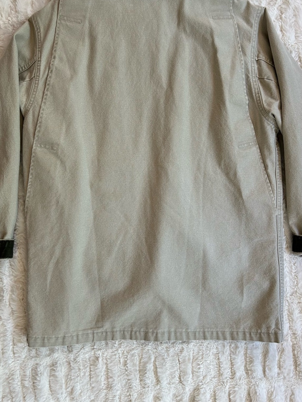 Made in USA LL Bean Vintage Chore Coat Barn Jacket Beige S - Picture 9 of 13